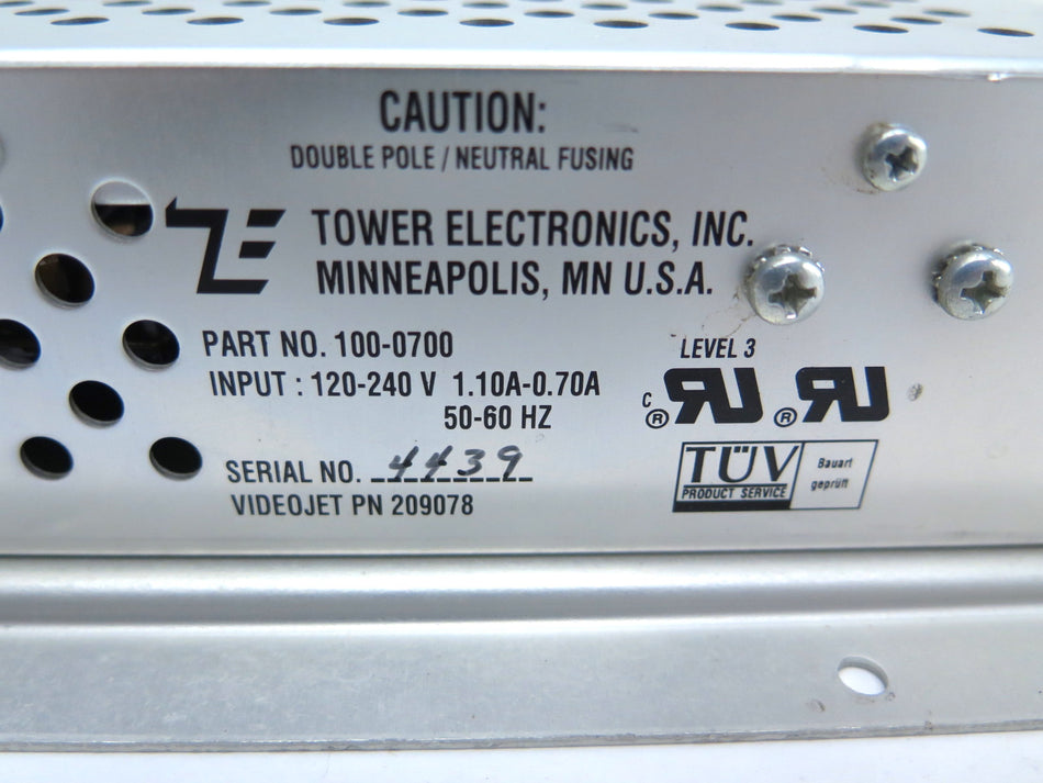 Tower Electronics 100-0700 Power Supply 120-240VAC - Advance Operations