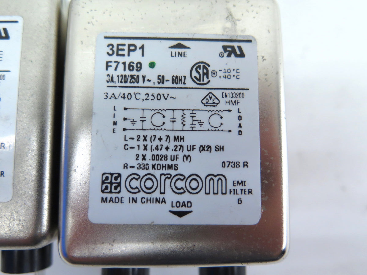 CORCOM 3EP1 F7169 EMI FILTER 3A 120/250V - LOT OF 3 - Advance Operations