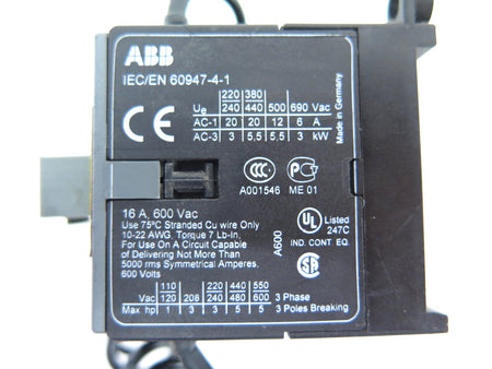 ABB BC7-30-10 Contactor + Surge Suppressor RV-BC 6/60 - Advance Operations