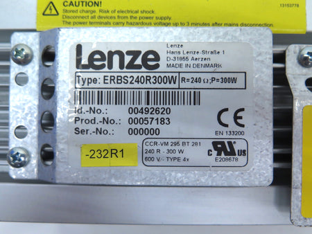 Lenze ERBS240R300W Brake Resistor - Advance Operations