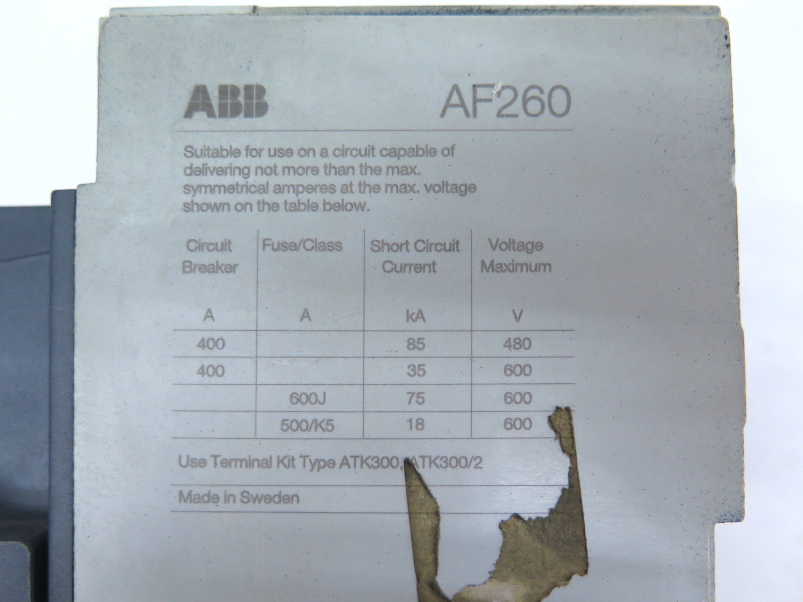 ABB AF260-30 Contactor _220-240V 600VAC - Advance Operations