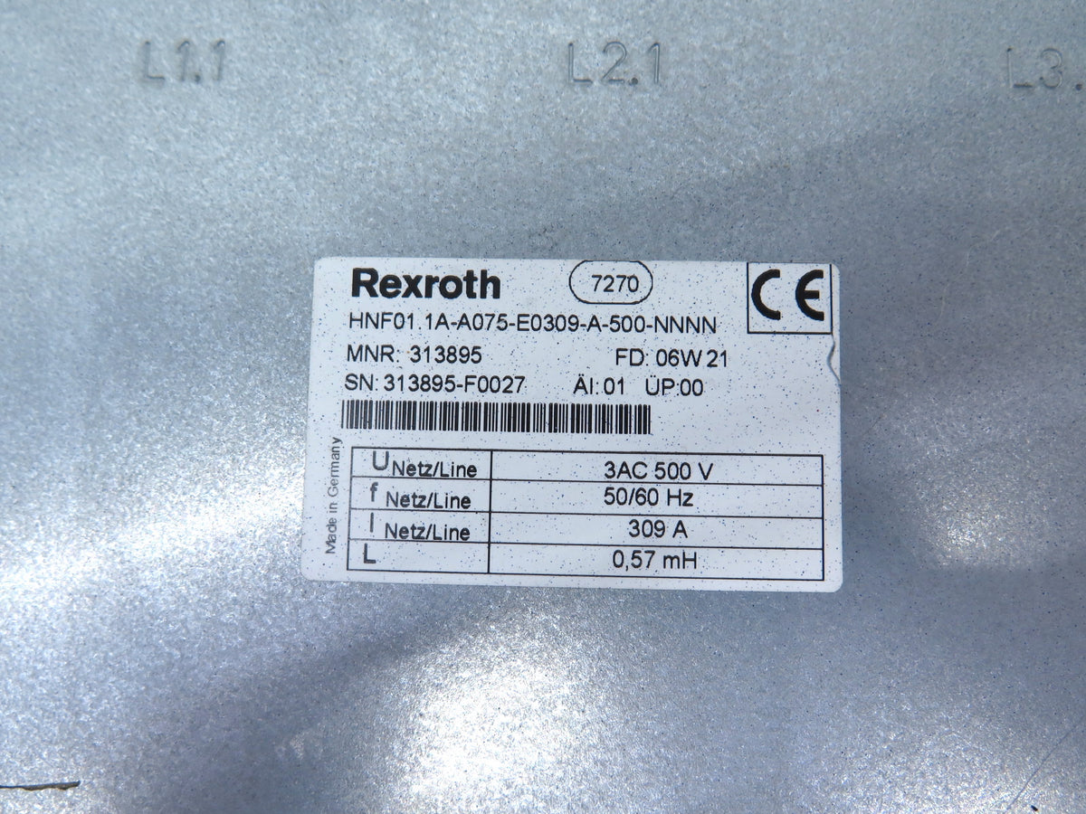 Rexroth HNF01.1A-A075-E0309-A-500-NNNN Line Filter - Advance Operations