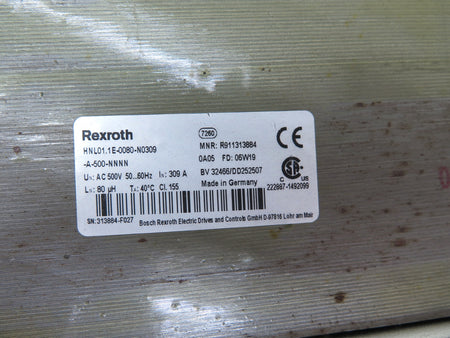 Rexroth HNL01.1E-0080-N0309-A-500-NNNN Indramat Mains Choke Reactor - Advance Operations