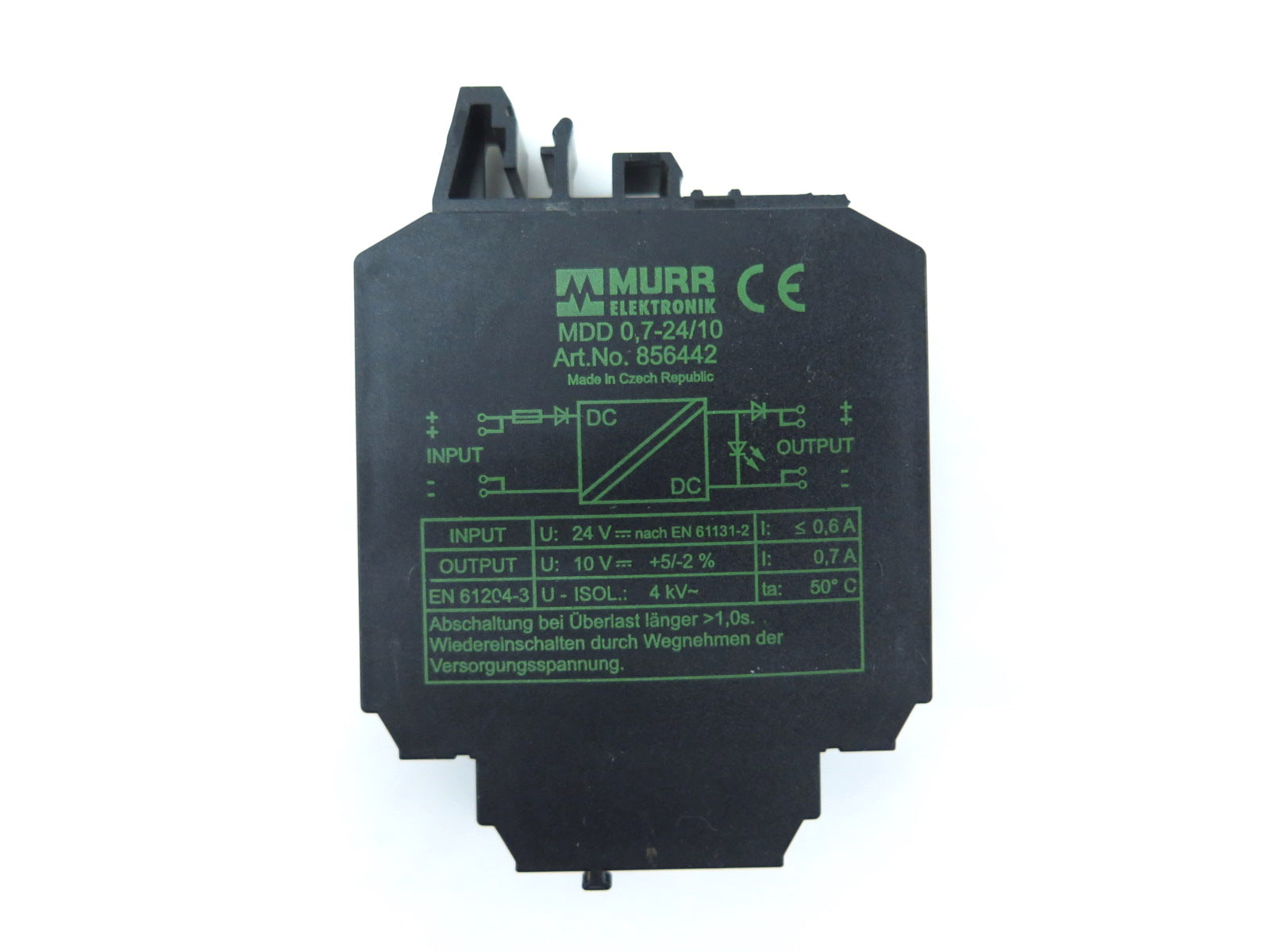 MURR Elektronik MDD 0.7-24/10 856442 Voltage Regulator - Broken Clip - Advance Operations