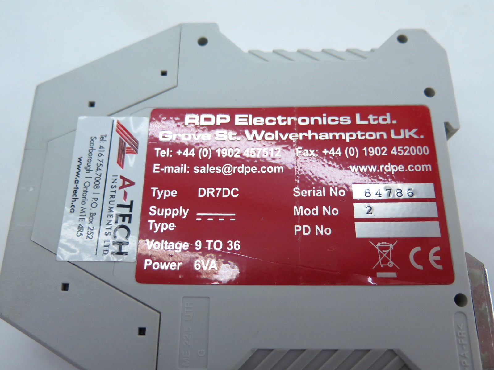 RDP Electronics Ltd DR7DC 9-36V 6VA Transducer - Advance Operations