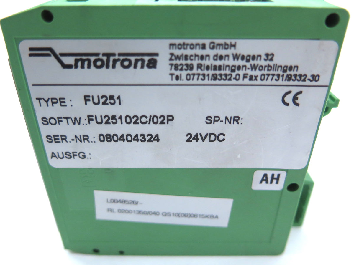 Motrona FU251 Converter - Advance Operations