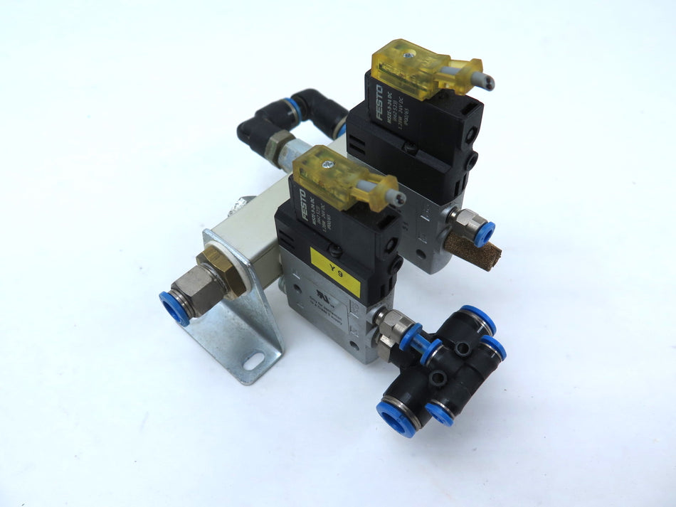 Festo CPE14-M1BH-3GLS-1/8 + Festo MSZE-3-24 DC Solenoid Valve Assembly - READ - Advance Operations