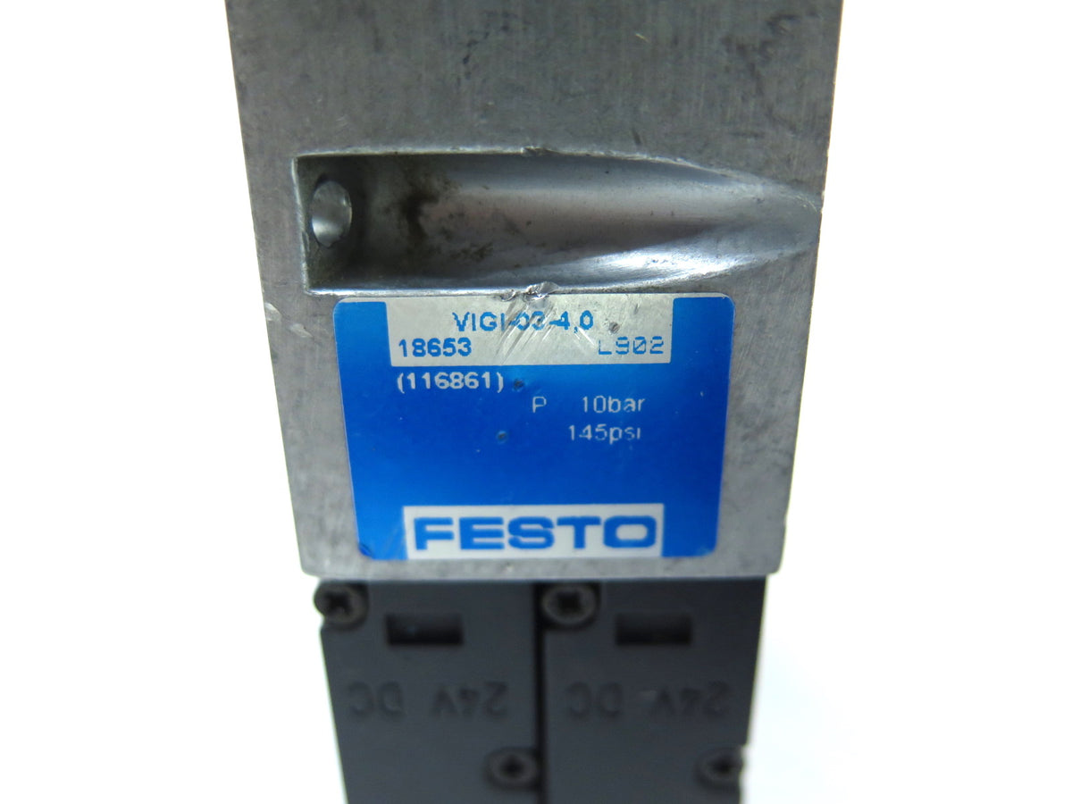 Festo VIGI-03-4.0 JMT2H-5/2-4,0-S-VI-B (x2) Solenoid Valve and Manifold Block - Advance Operations