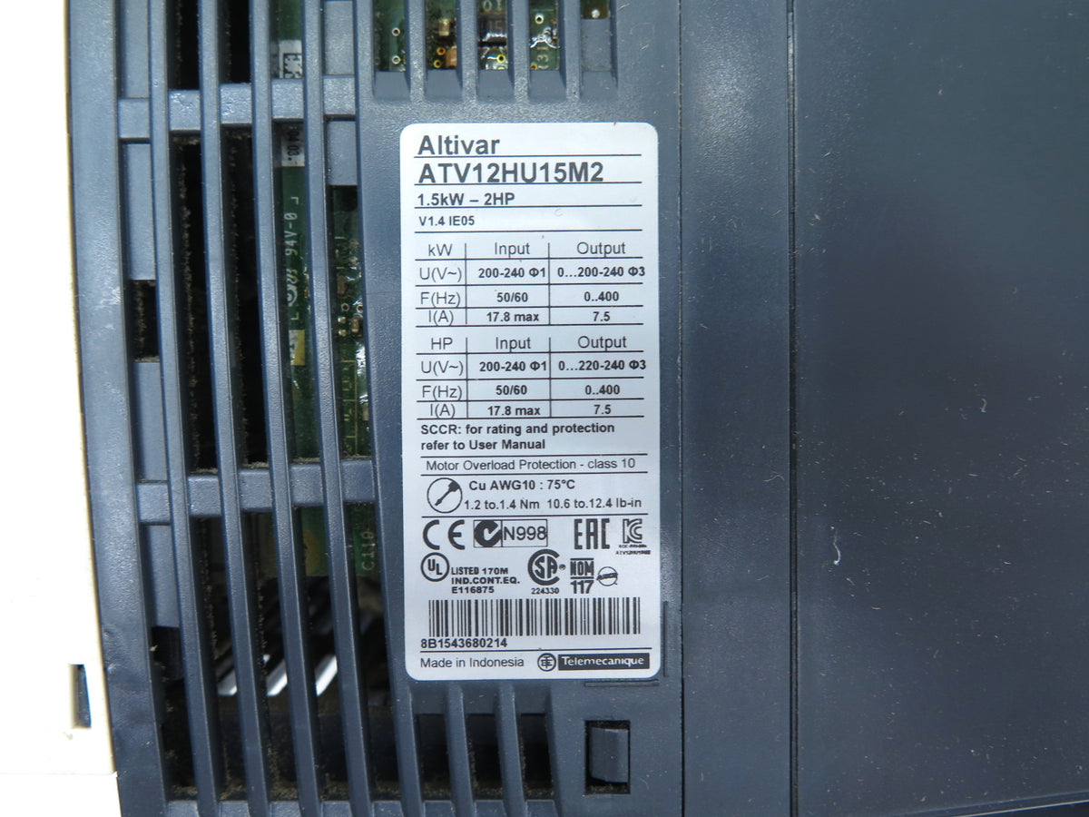 Schneider Electric ATV12HU15M2 Altivar Inverter Drive - Advance Operations