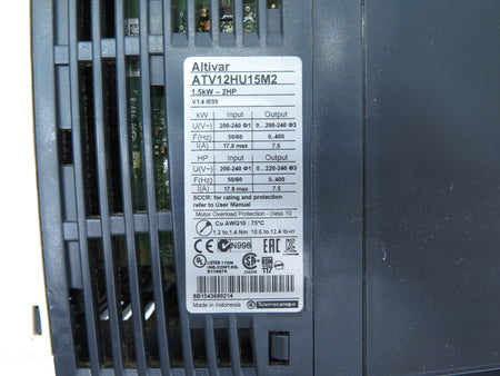 Schneider Electric ATV12HU15M2 Altivar Inverter Drive - Advance Operations