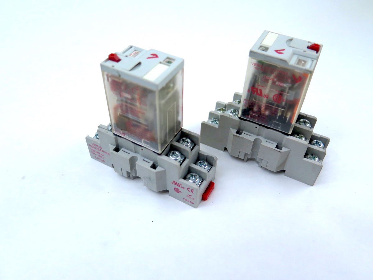 Veris Relay VMD2B-F24A 24 VAC Includes Base LOT OF 2 - Advance Operations