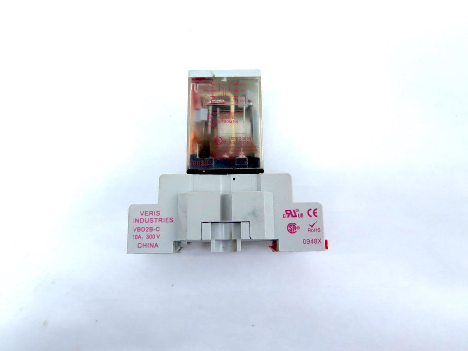 Veris Relay VMD2B-F24A 24 VAC Includes Base LOT OF 2 - Advance Operations