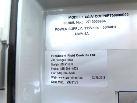 ProMinent Aegis Industrial Controller AGIA1COPP0PT50000S00 - Advance Operations