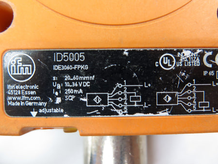 IFM IDE3060-FPKG Inductive Sensor - Advance Operations