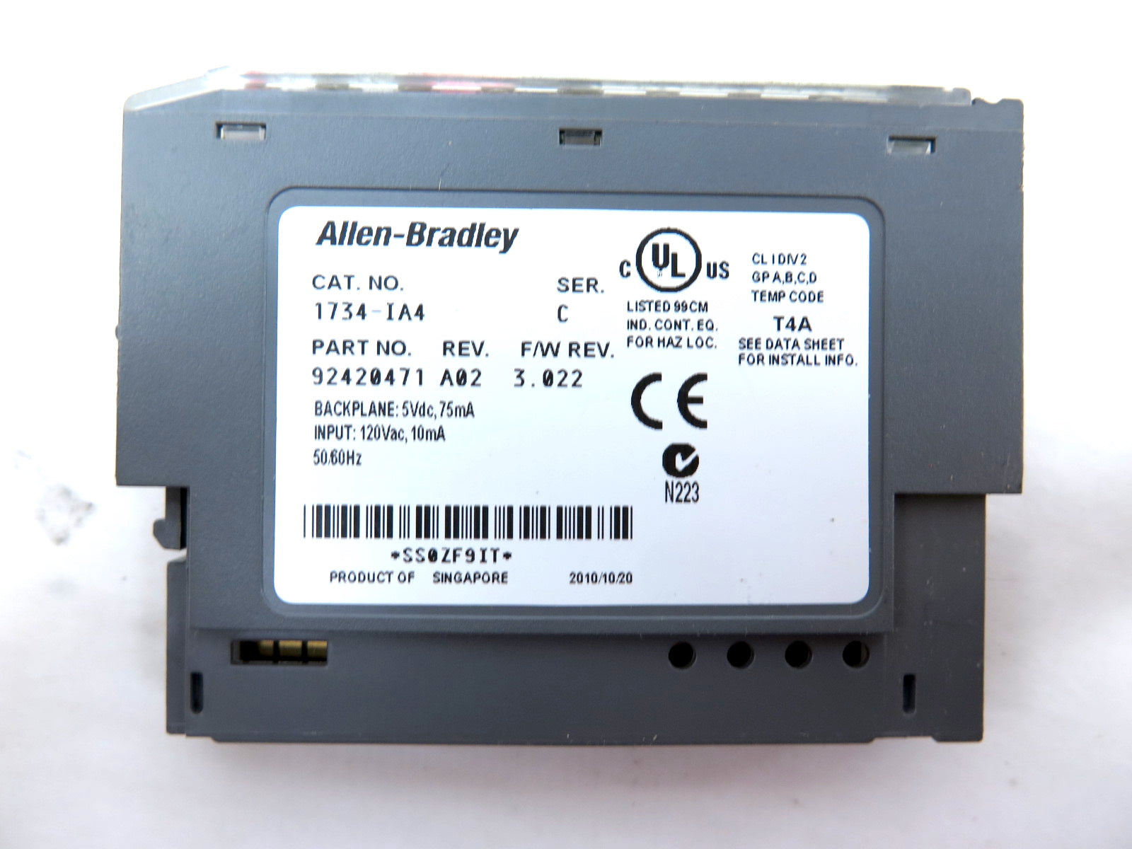 Allen-Bradley 1734-IA4 Digital Input Module WITH BASE AND TERMINAL BLOCK - Advance Operations