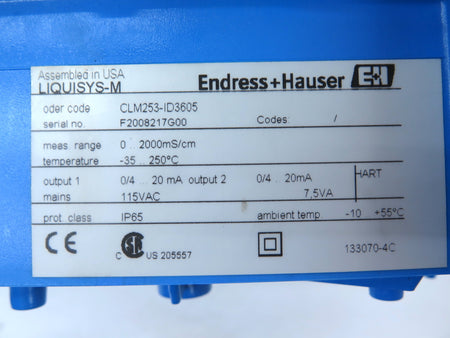 Endress + Hauser Liquisys-M CLM253-ID3605 Transmitters 115VAC - Advance Operations