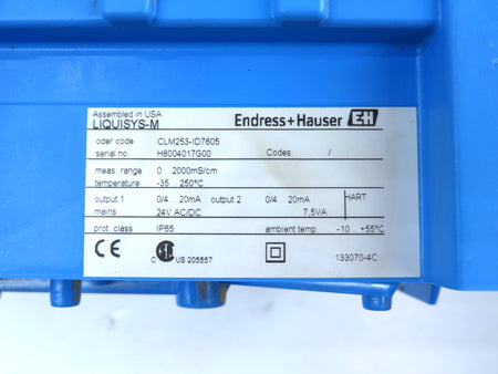 Endress + Hauser Liquisys-M CLM253-ID7605 Transmitters 24AC/DC - Advance Operations