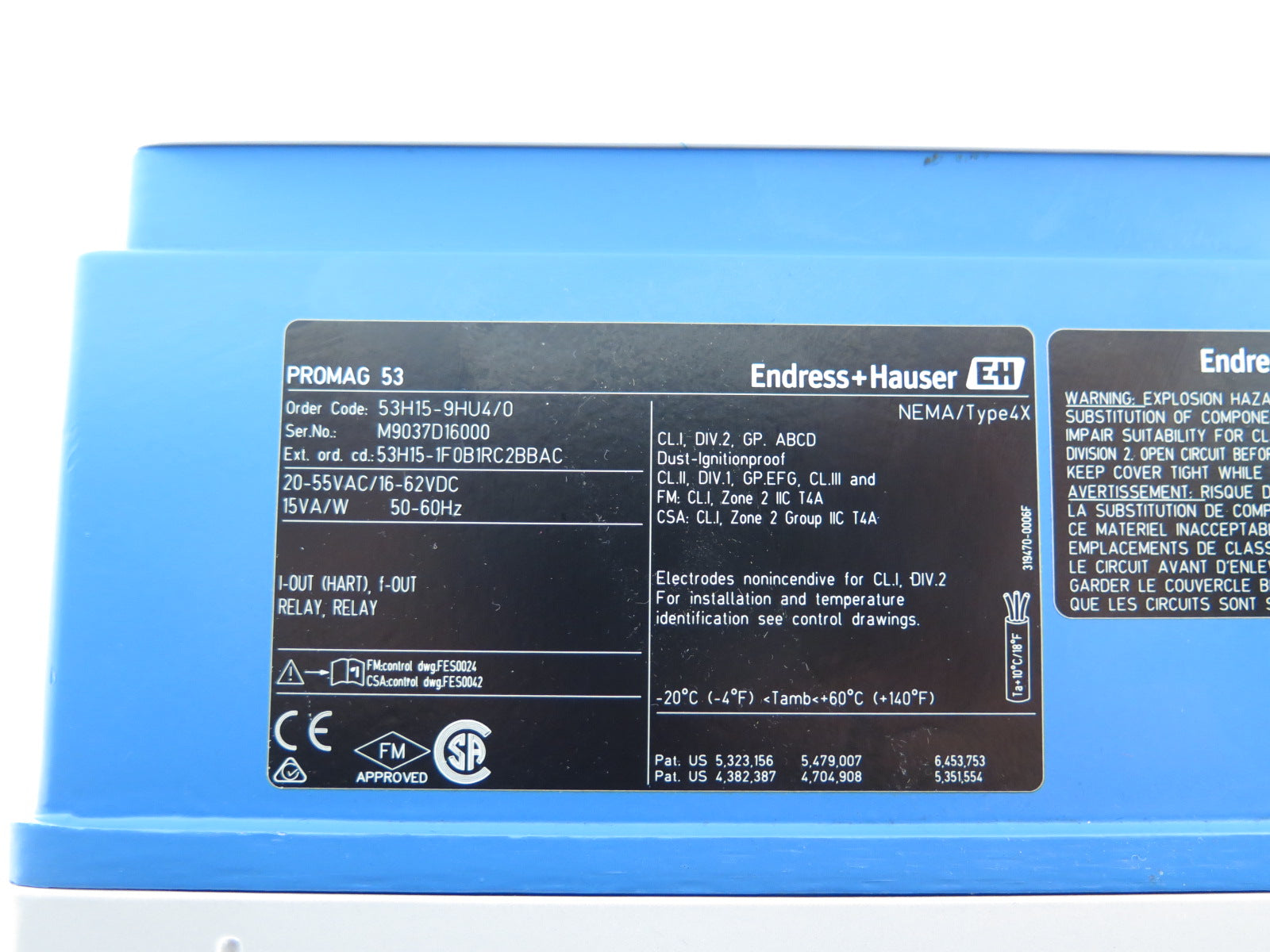 Endress + Hauser 53H15-9HU4/0 Promag53 Transmitter 20-55VAC 16/62VDC - Advance Operations