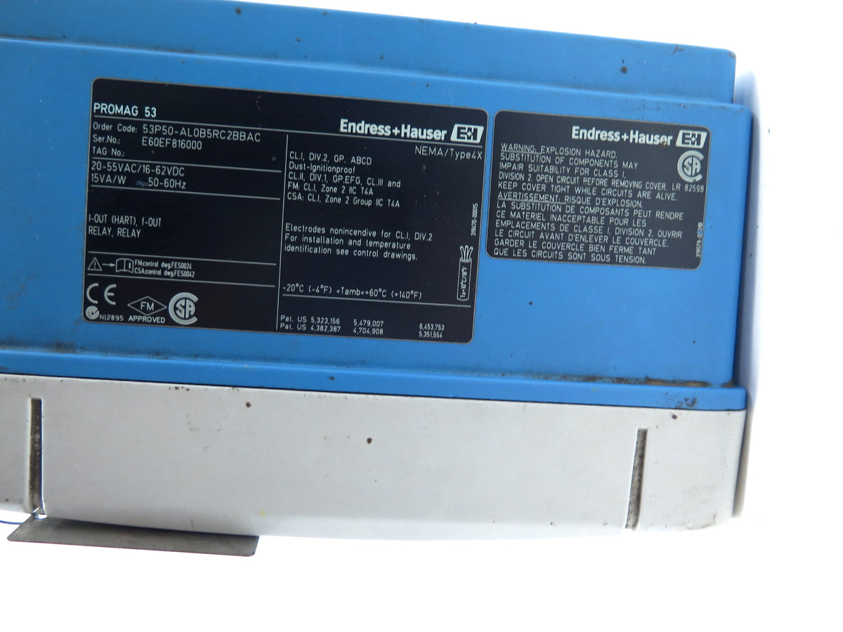 Endress + Hauser 53P50-AL0B5RC2BBAC Promag53 Transmitter 20-55VAC 16-62VDC - Advance Operations