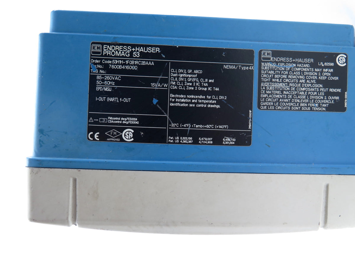 Endress + Hauser 53H1H-1F0B1RC2BAAA Promag53 Transmitter 85-260VAC - Advance Operations