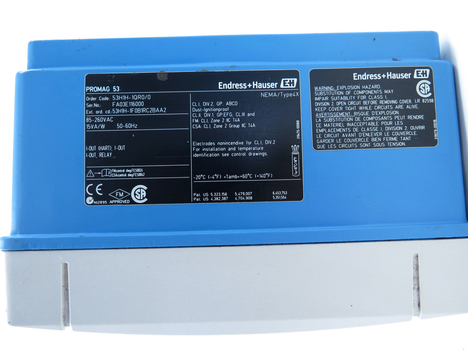 Endress + Hauser 53H1H-1QR0/0 Promag53 Transmitter 85-260VAC - Advance Operations