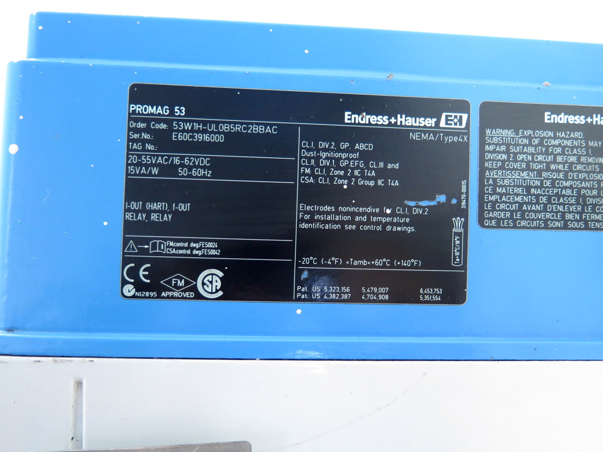 Endress + Hauser 53W1H-UL0B5RC2BBAC Promag53 Transmitter 20-55VAC/16-62VDC - Advance Operations