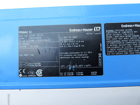 Endress + Hauser 53H80-1955/0 Promag53 Transmitter 85-260VAC - Advance Operations