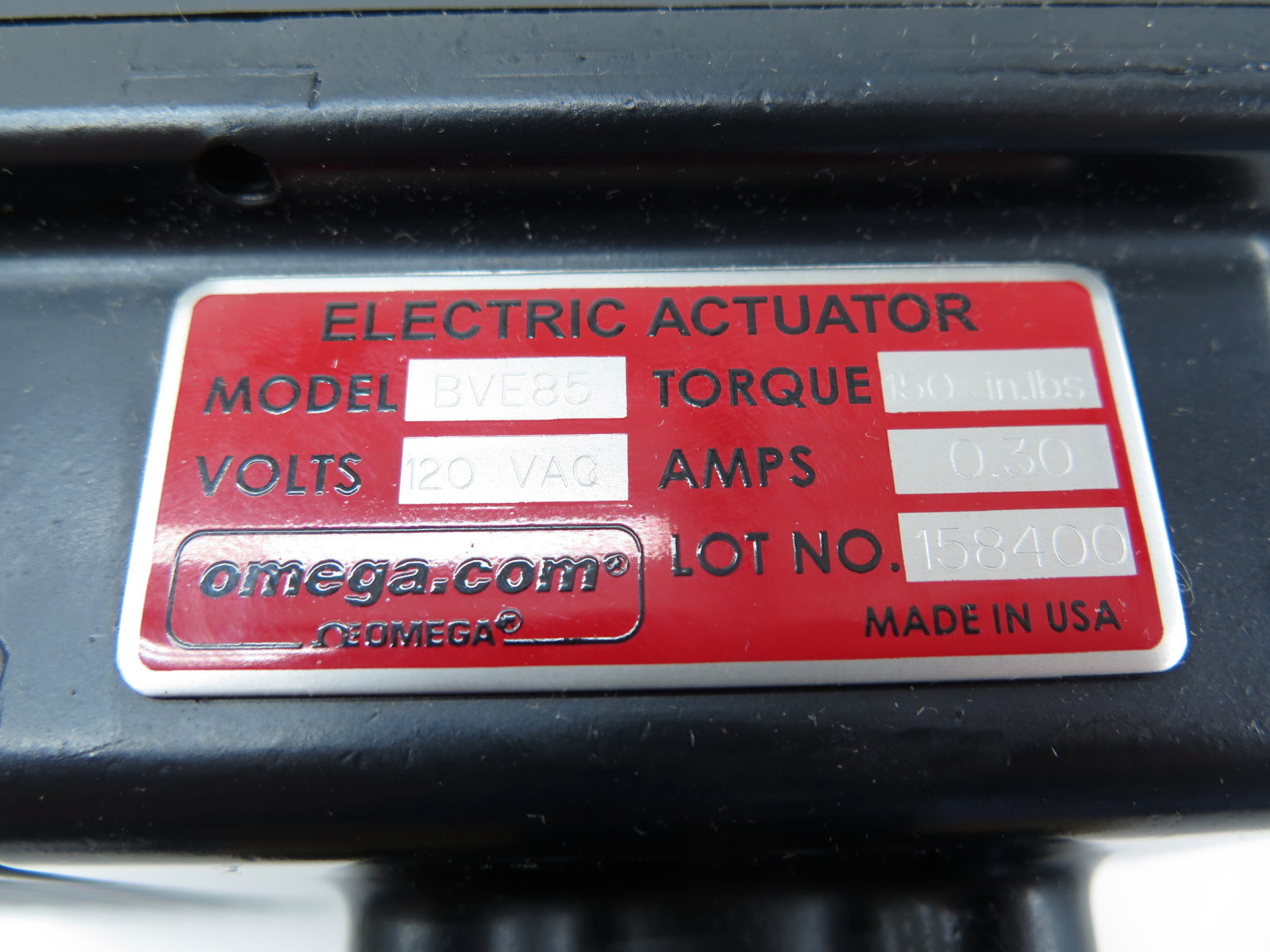 Omega Electric Solenoid Valve BVE85 - Advance Operations