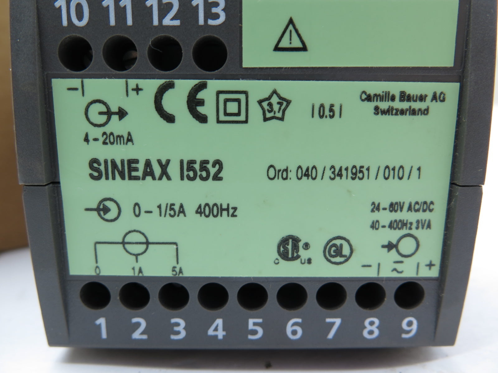 Camille Bauer Sineax 1552 Current Transducer 1/5A - Advance Operations
