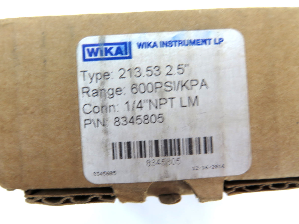 Wika 8345805 Brass Pressure Gauge 600PSI - Advance Operations
