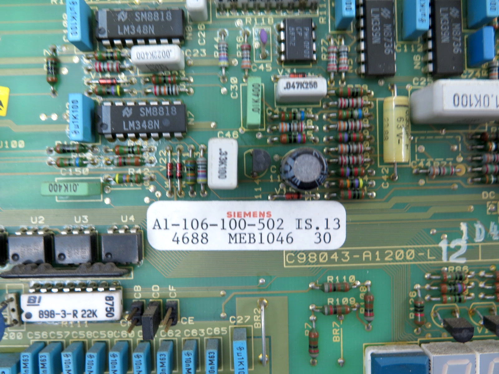 Siemens A1-106-100-502 IS.13 PC Board Computer - Advance Operations