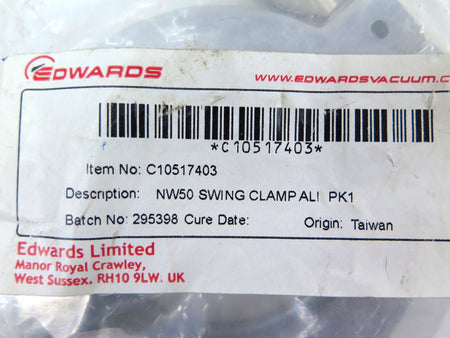 Edwards NW50 Swing Clamp *LOT OF 2* - Advance Operations