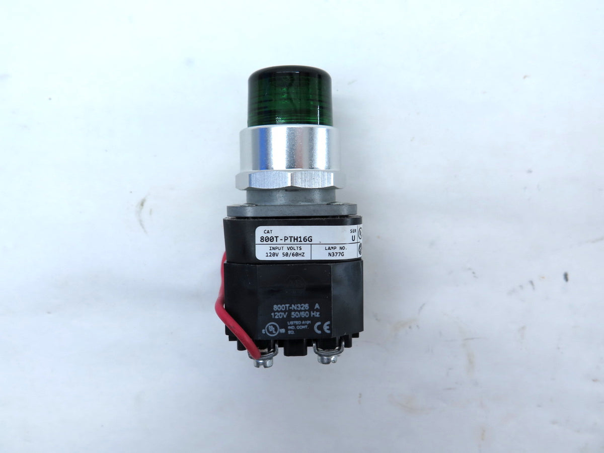 Allen-Bradley 800T-PTH16G Green Pilot Light 120V - Advance Operations