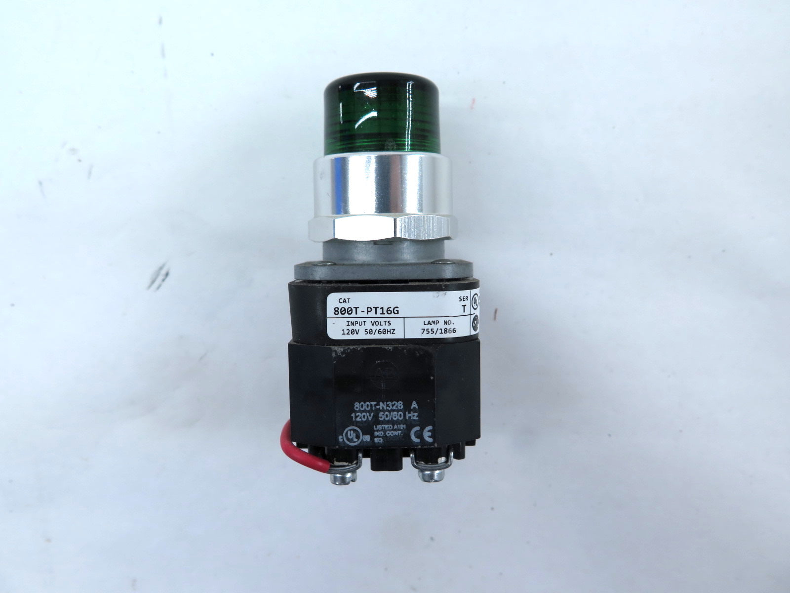Allen-Bradley 800T-PT16G Green Pilot Light Ser.T 120V - Advance Operations