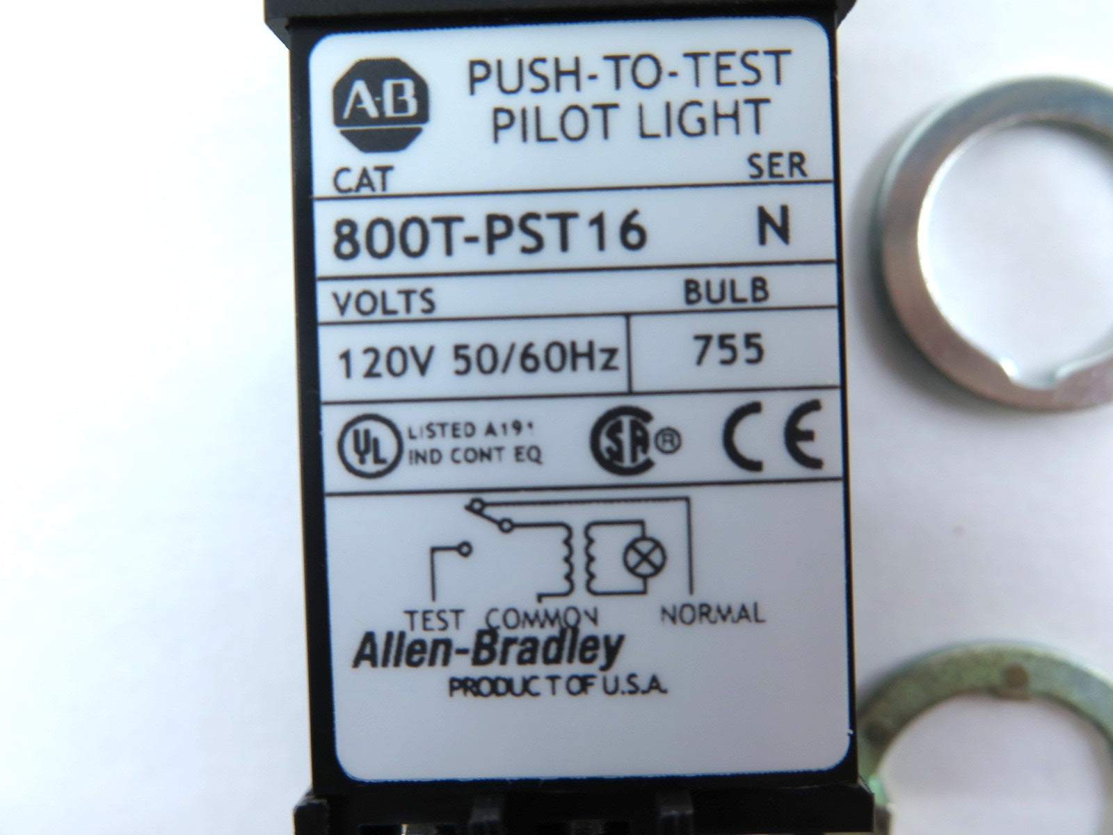 Allen-Bradley 800T-PST16W Small Pilot Light Ser.N - Advance Operations