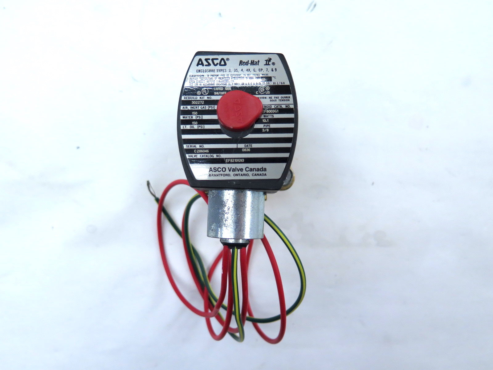 Asco EF8210G93 Solenoid Valve 2Way 3/8"NPT - Advance Operations