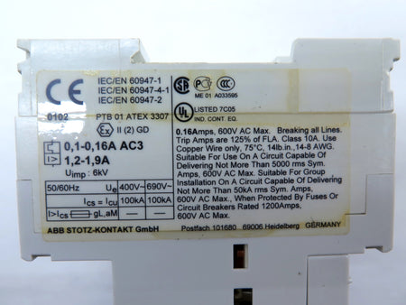 ABB MS325-0.16A Engine Protection Motor Circuit Breaker - Advance Operations