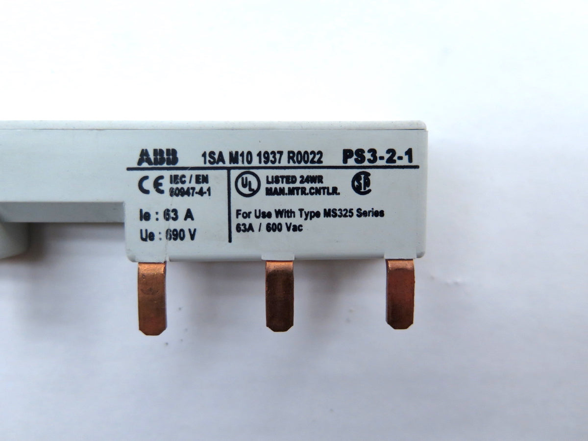 ABB 1SA M101937R0022 Bus Bar PS3-2-1 600VAC 63A 3-Phase**LOT OF 2** - Advance Operations