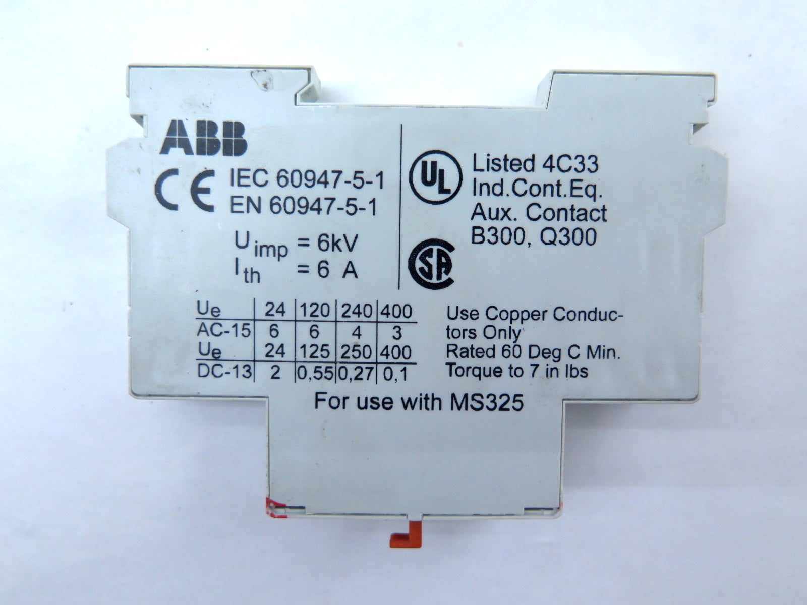 ABB CK-11 Auxiliary Contact Short Circuit For MS325**LOT OF 2** - Advance Operations