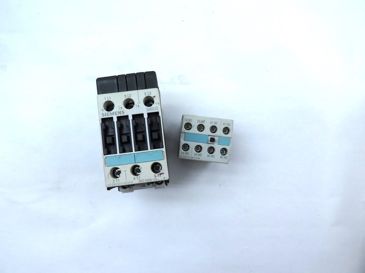 Siemens 3RT1025-1A Contactor With Auxiliary Contact Block - Advance Operations