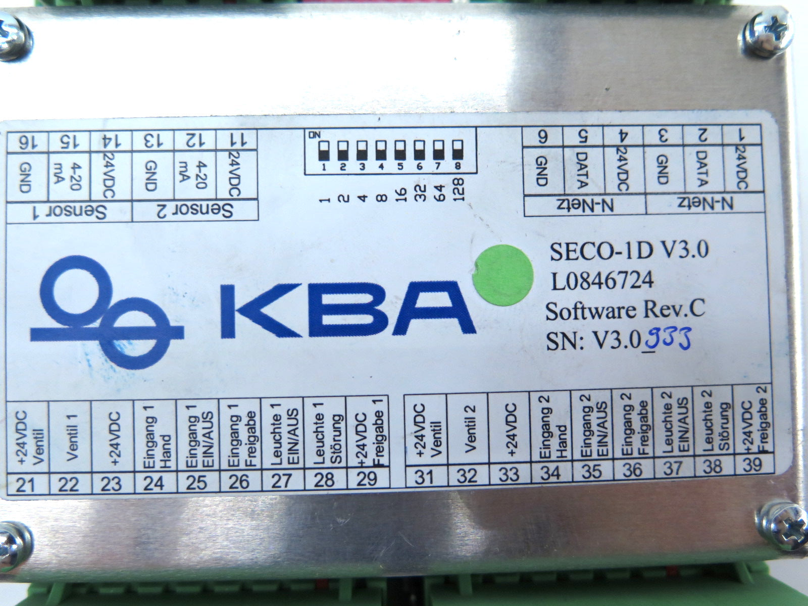 KBA SECO-1D / L0846724 Control unit V3.0 Rev.C - Advance Operations