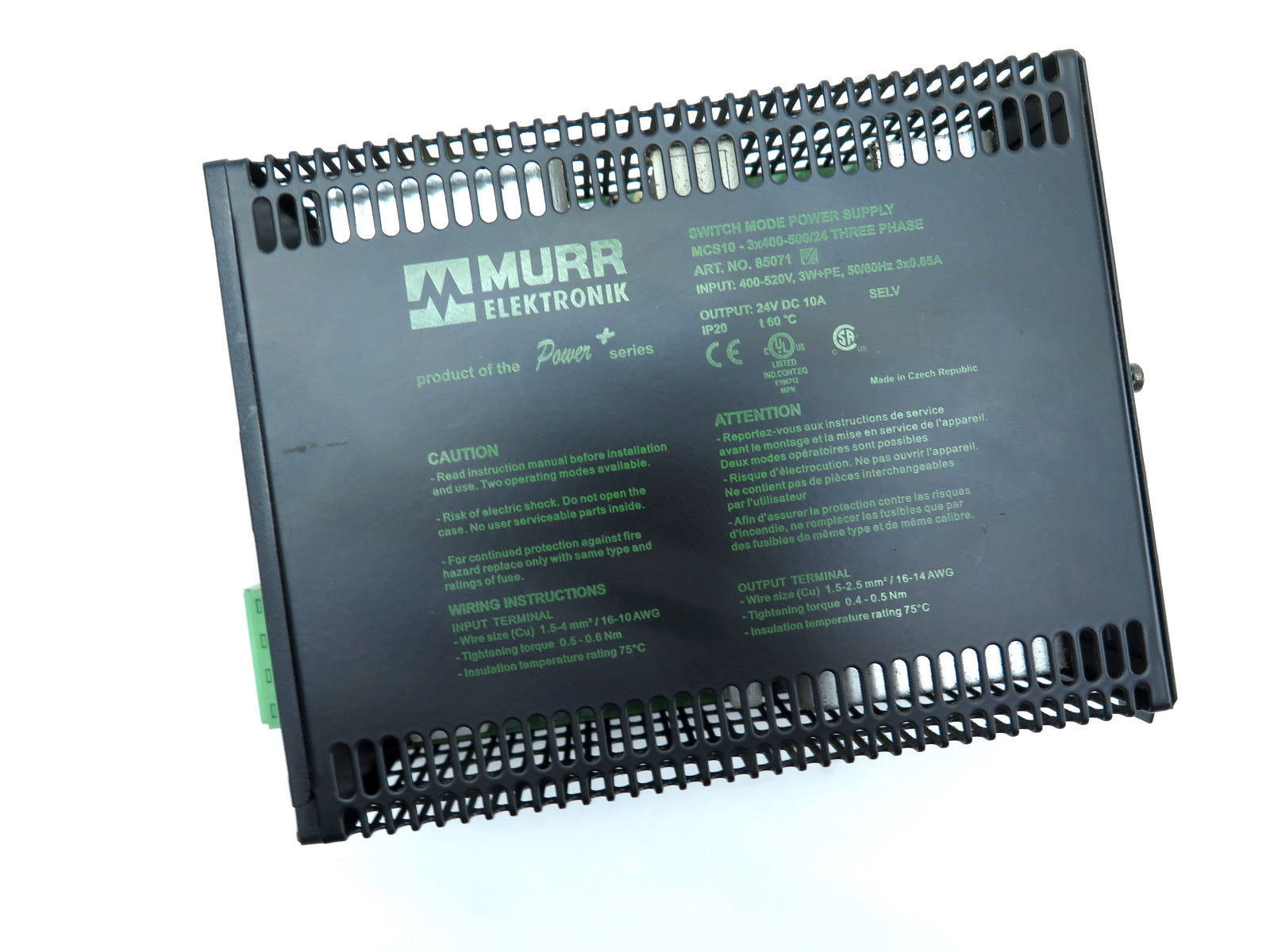 Murr Elektronik MCS10-3X400-500/24 3-Phase Switch Mode Power Supply - Advance Operations