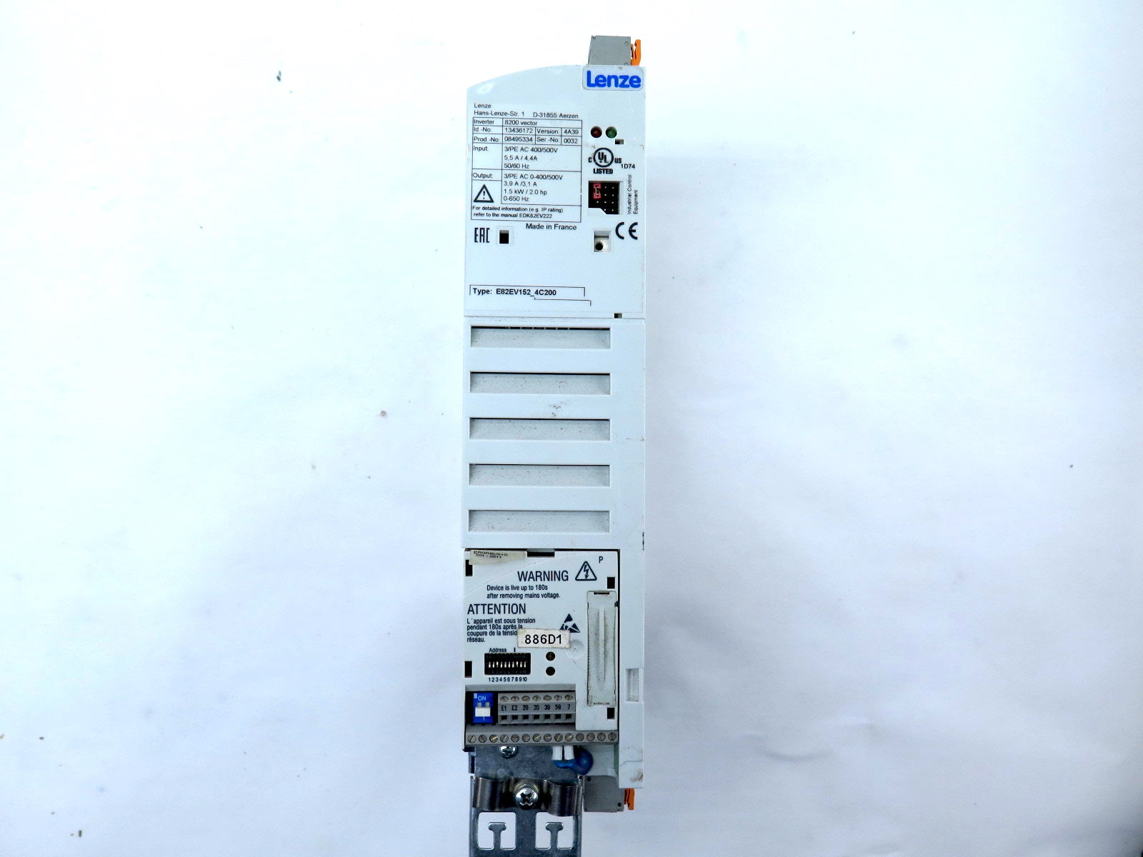 Lenze E82EV152-4C200 Inverter Drive Ver.4A39 1.5kW 2HP 0-400/500V - Advance Operations