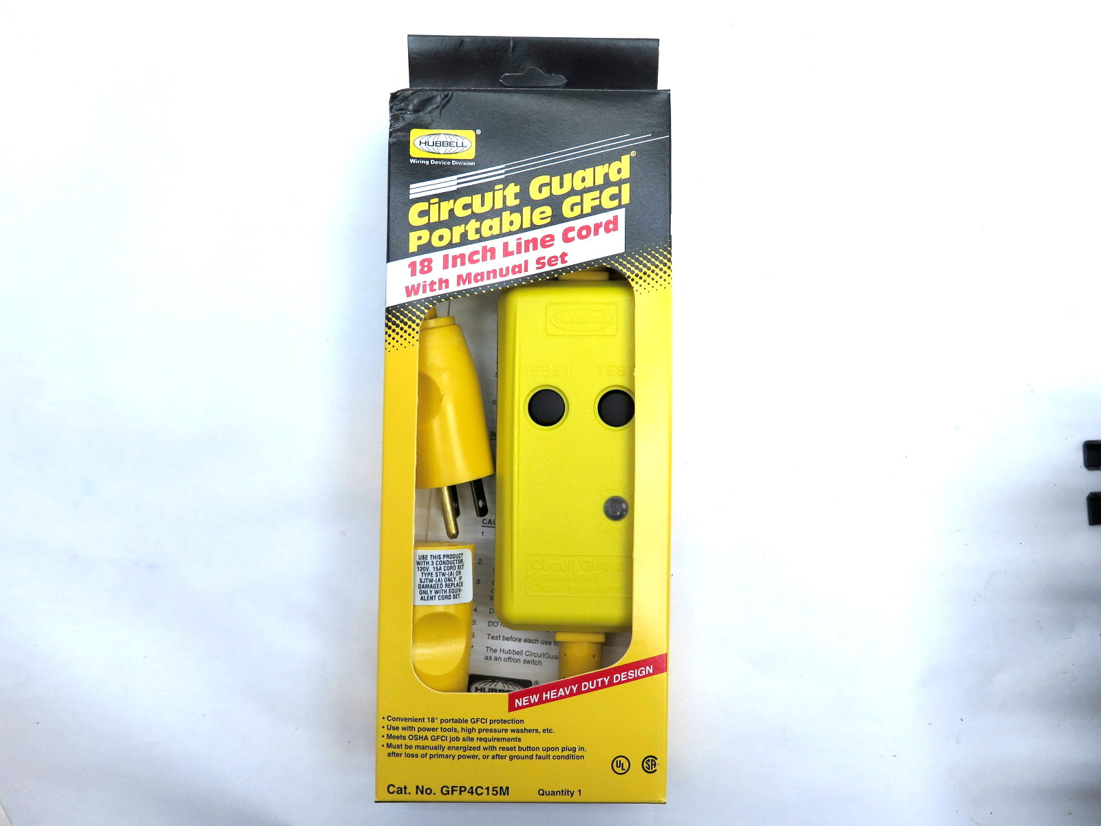 Hubbell GFP4C15M Circuit Guard 18in Portable GFCI - Advance Operations