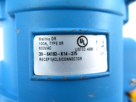 Meltric 39-64183-K14 DR100 Type.3R Female Receptacle Connector Inlet - Advance Operations