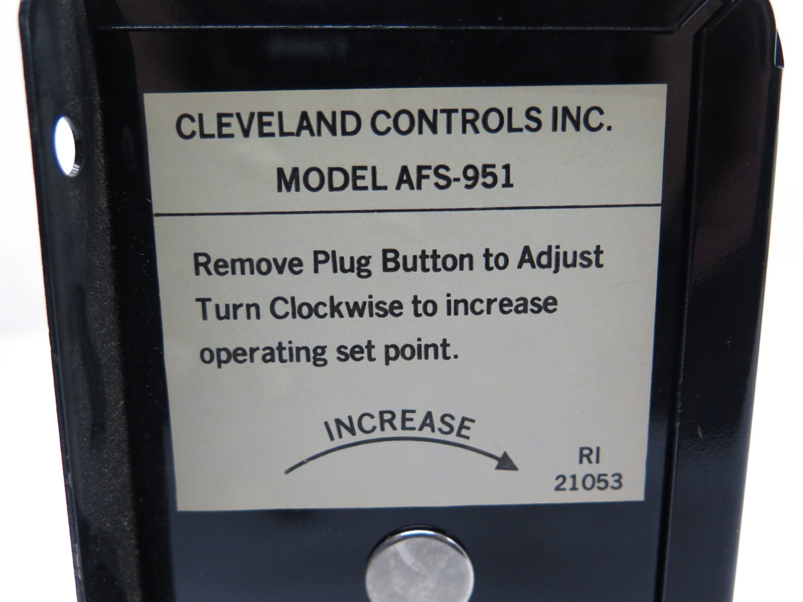 Cleveland Controls AFS-951 Differential Pressure Switch - Advance Operations