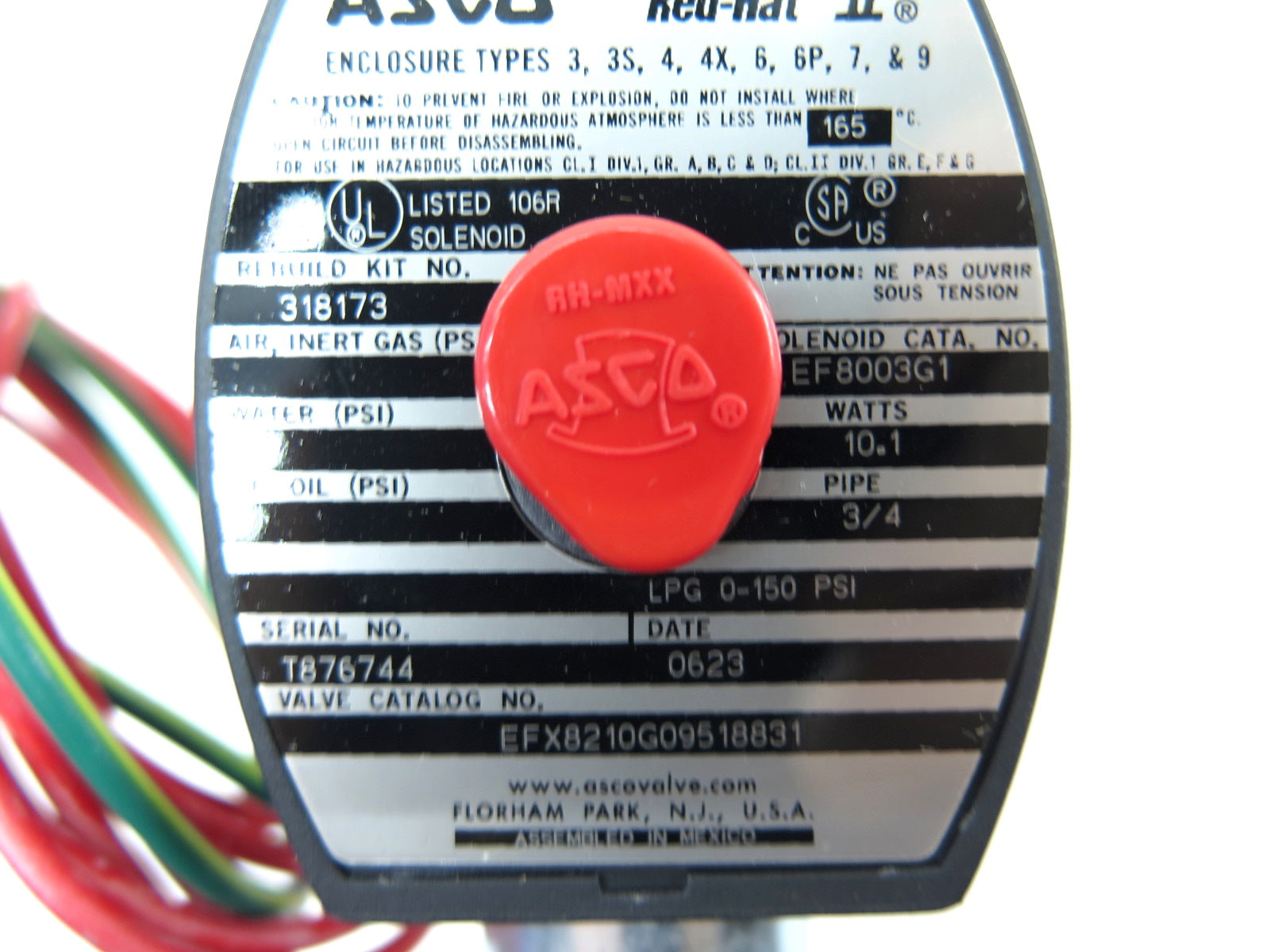 Asco EF8003G1 Solenoid Valve 3/4" NPT - Advance Operations