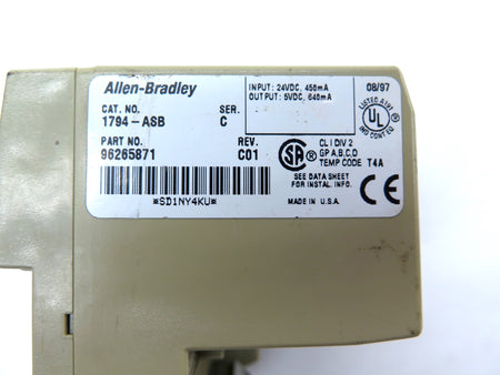 Allen-Bradley 1794-ASB Flex Remote I/O Adapter Ser.C - Advance Operations