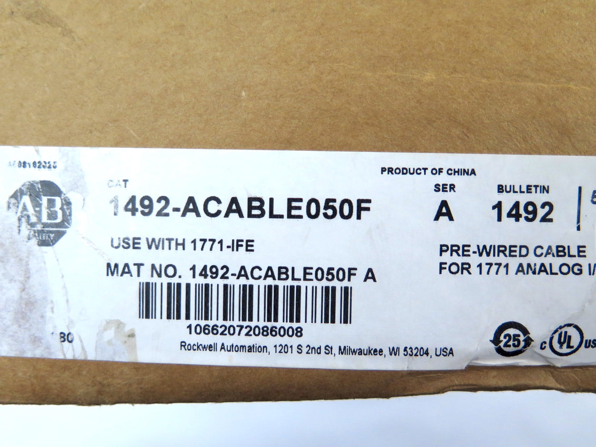 Allen-Bradley 1492-ACABLE050F Pre-Wired Cable For Analog I/O Modules - Advance Operations