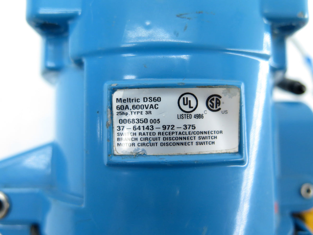 Meltric 37-64143-972-375 DS60 Switch Rated Receptacle/Connector - Advance Operations
